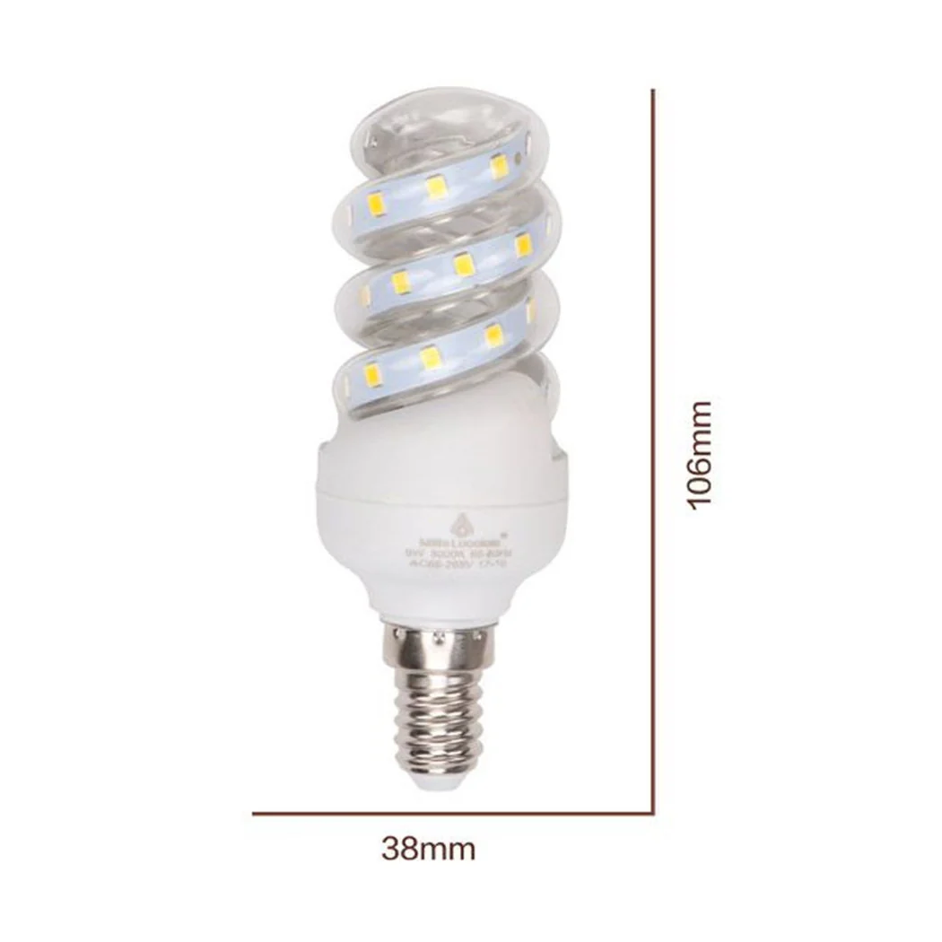 Bombilla LED 5 W E14 475LM Luz de espiral 3000K Natural 4000k Frío 6500k