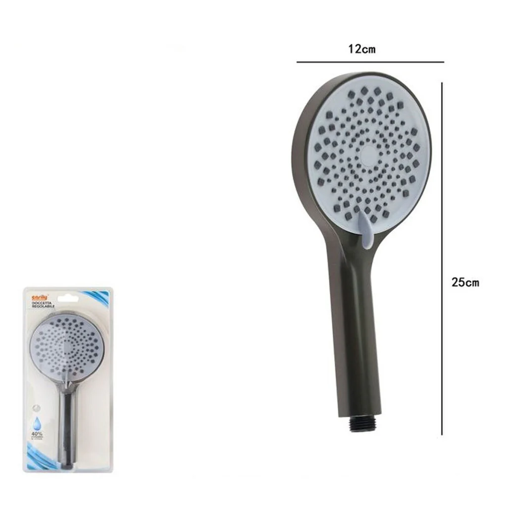 Cabeza de ducha de ducha multi-ajustable 25x12cm 87134 Cuarto de baño gris negro redondo