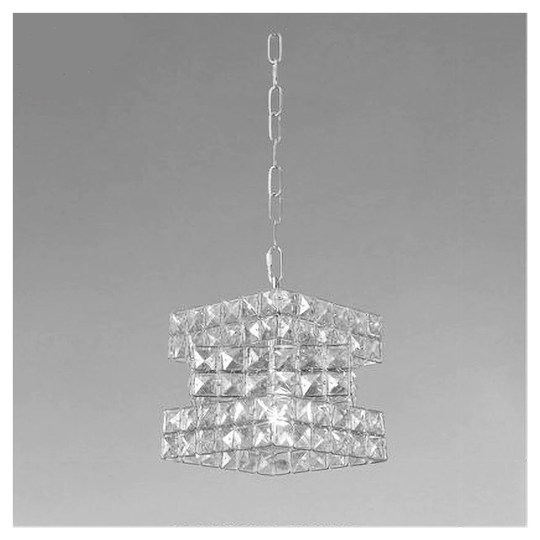 Cubo de araña suspendida trenzada con cristales Lámpara de luz E27 Silver 32408