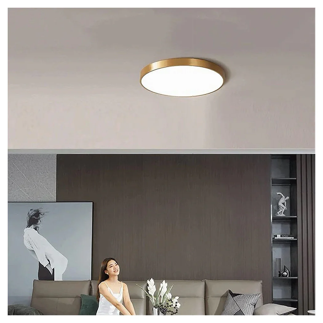 Luz de techo LED 70W lámpara redonda techo oro luz natural lámpara 02584
