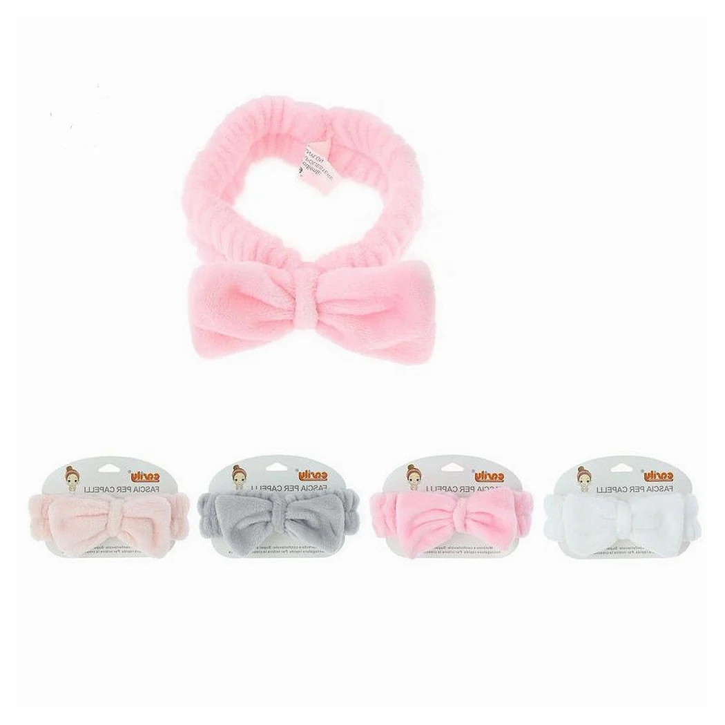 Hair band Shower Shampoo sponge makeup with colored bow 4 colors 10752