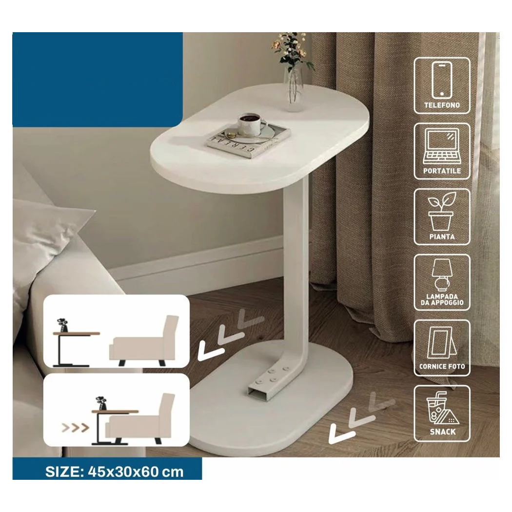 Tabla en forma de C para sofá sala de estar de sala moderna mesa portátil