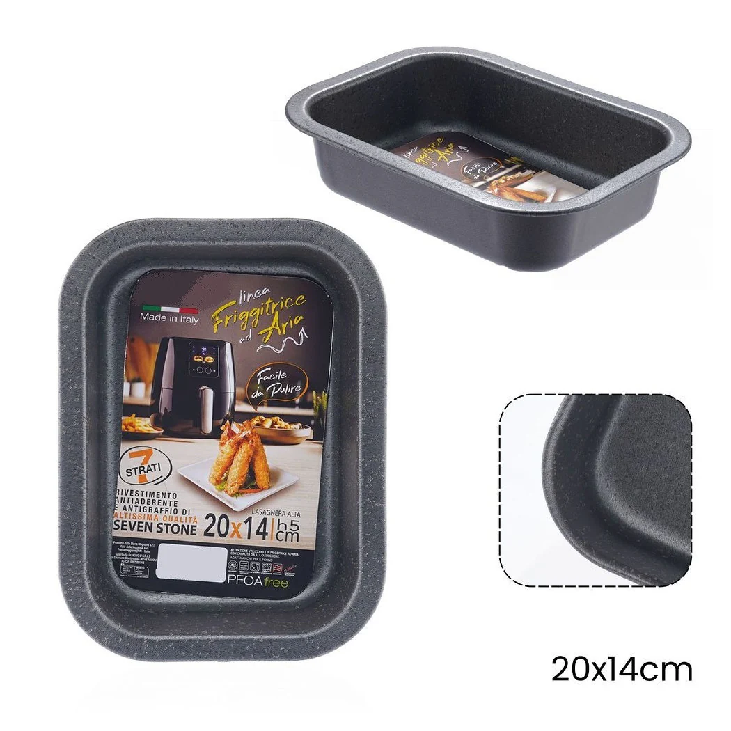 Hoja de hornear rectangular de alta escalona 20x14xh5cm para la freidora 054064