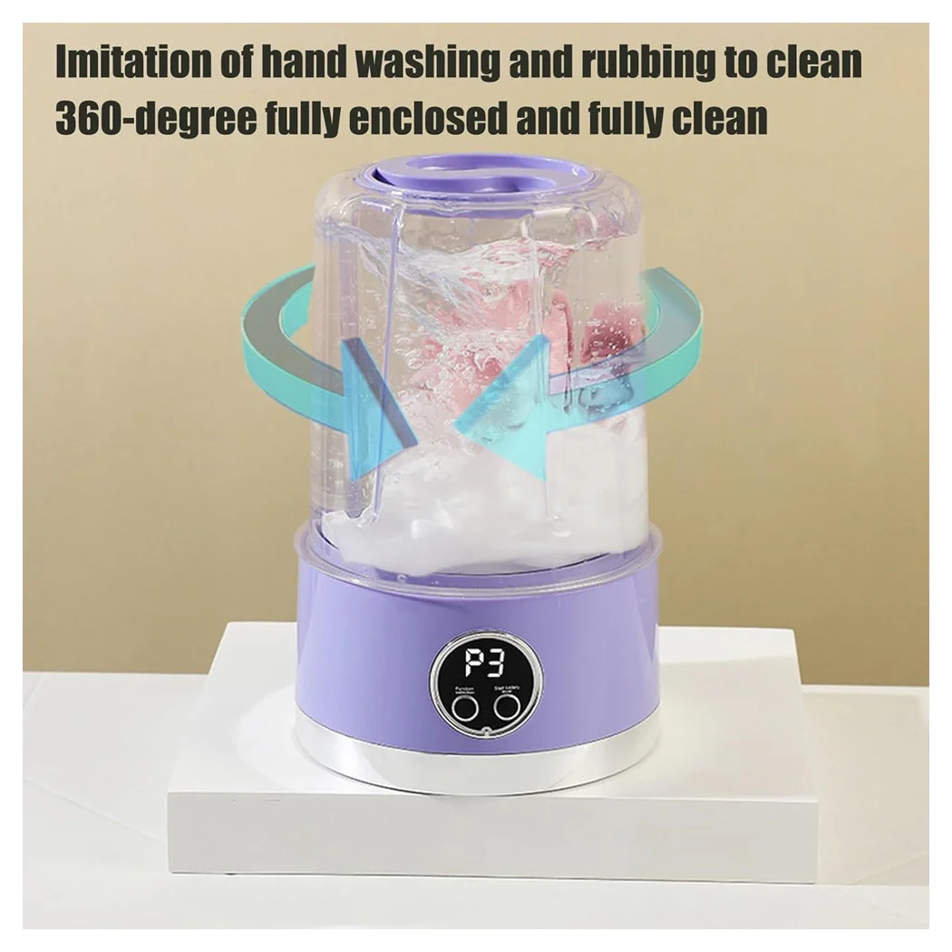 Lavadora Limpieza portátil Ropa interior silenciosa inalámbrica para dormitorios de camping