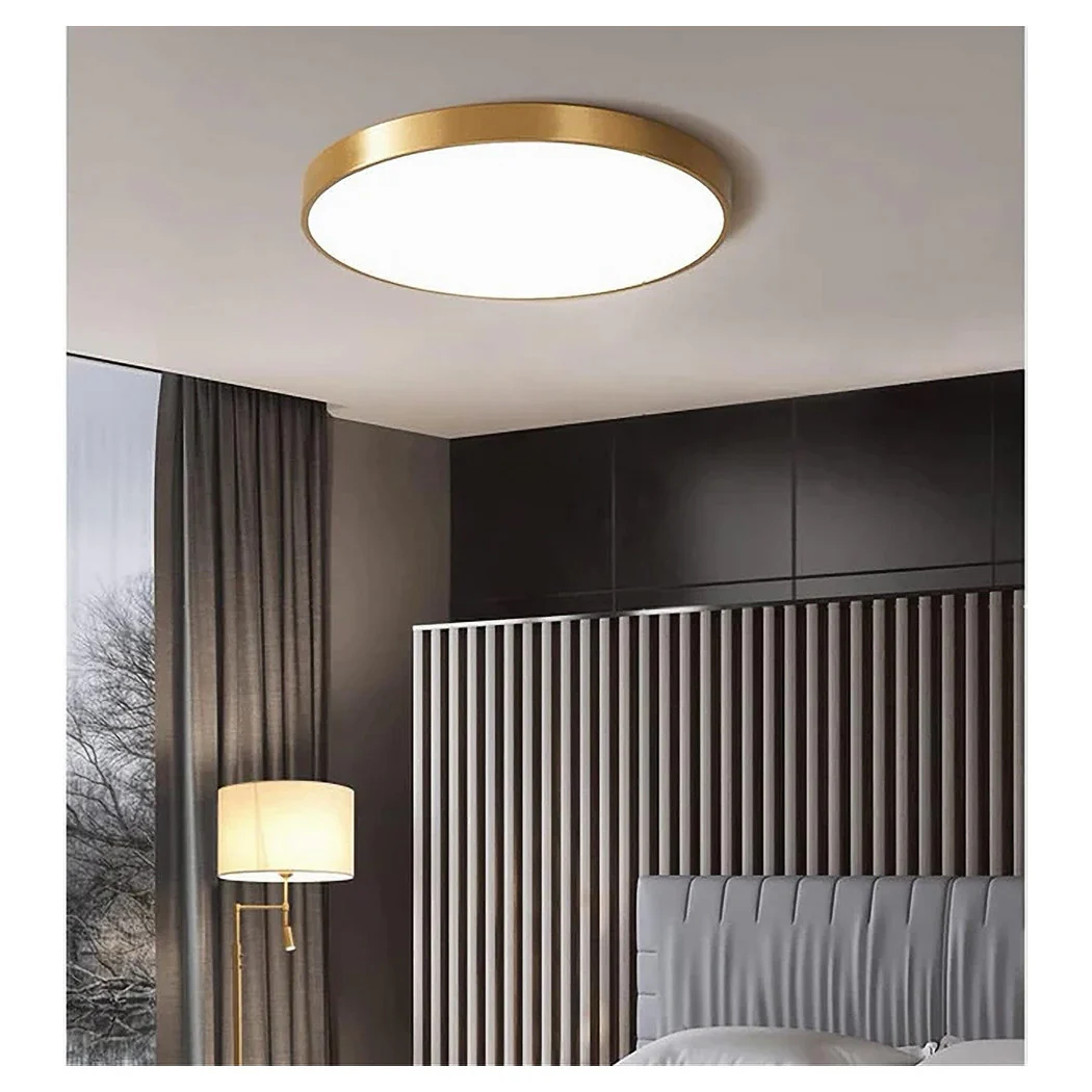 Luz de techo LED 70W lámpara redonda techo oro luz natural lámpara 02584