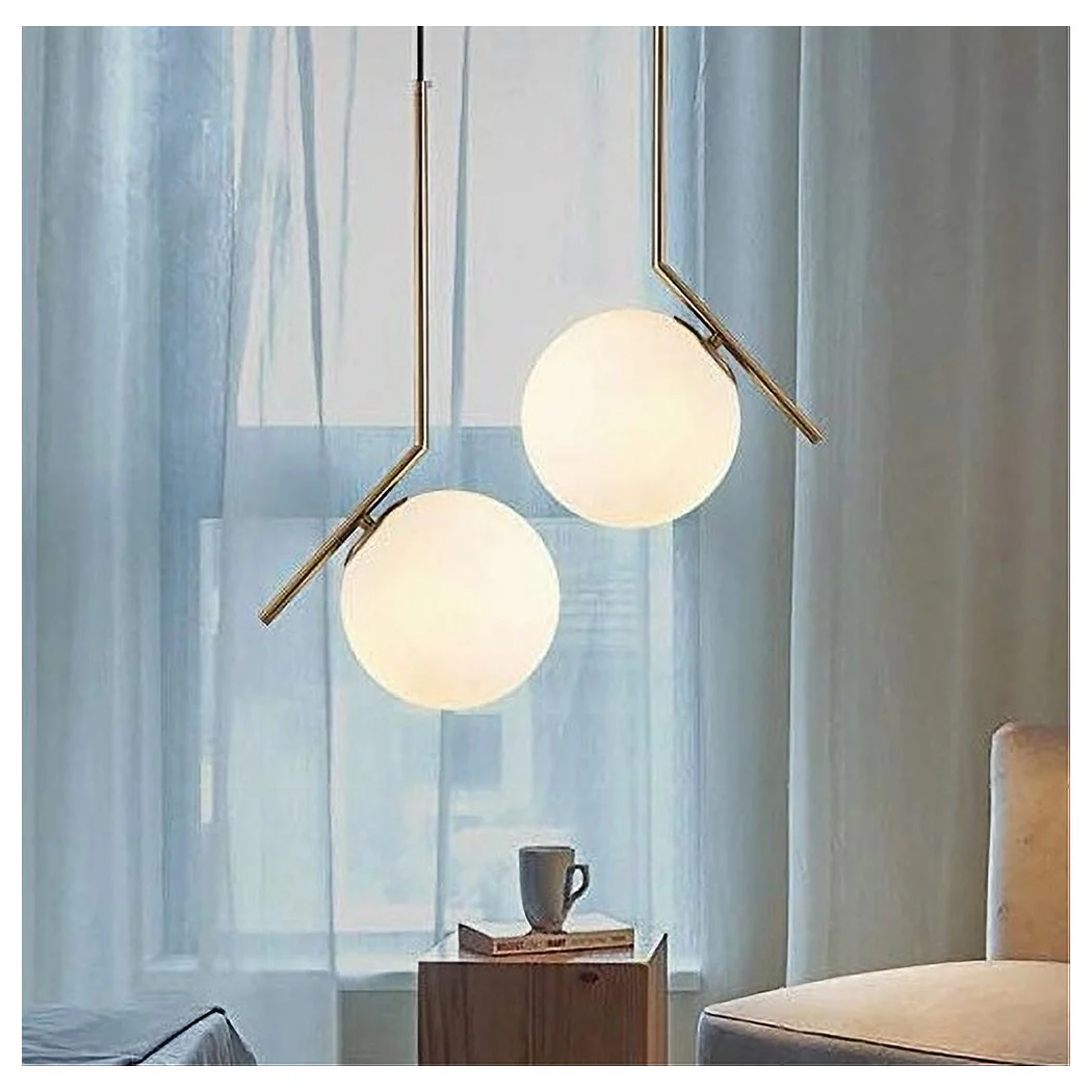 Chandelier de suspensión E27 Oro con Esfera de vidrio moderna Minimal 32828