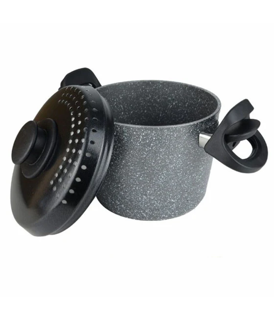 Recubrimiento anti-rayado de wok anti-palo para inducción con 2 asas de madera Ø24-28-32cm