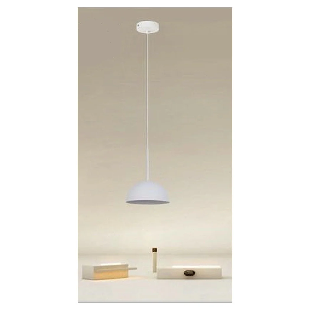 Araña de suspensión moderna con lámpara de cúpula de hierro blanco E27 33764