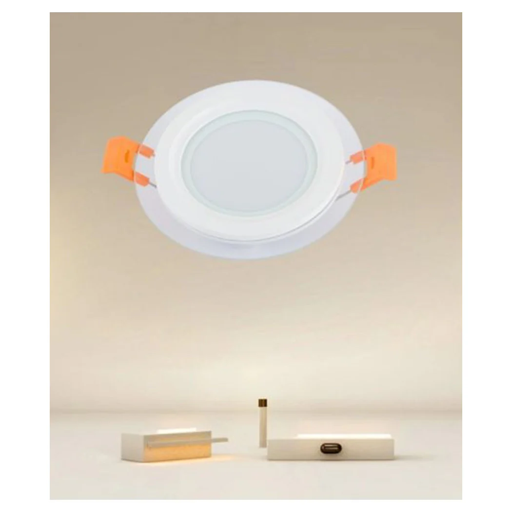 PLANDA LED DE INCASSO LUCE 3000K-6500K 6W TONDO AM-CR-6 CON TRANSPARENT BORD 00625