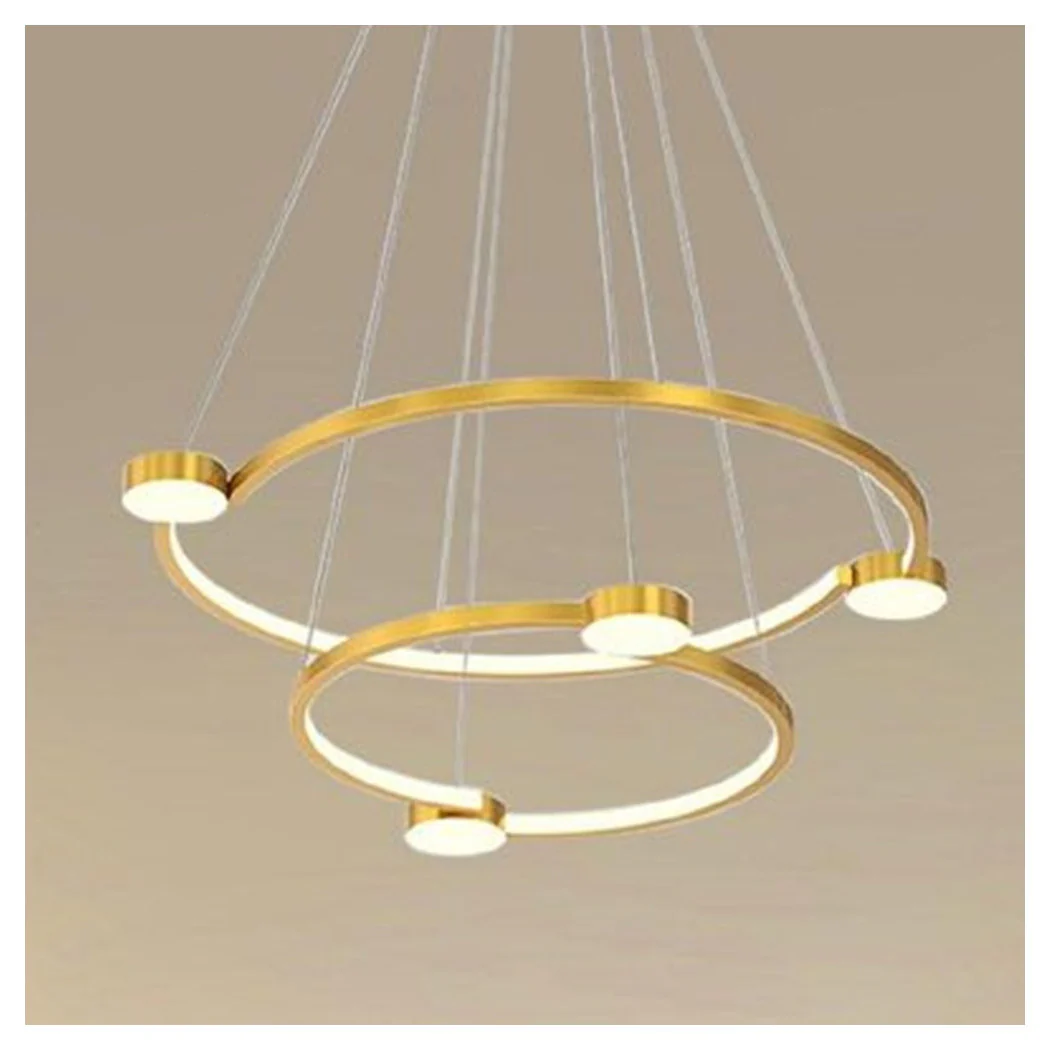 LED 60W 2 CERCHI CON TELECOMANDO DESIGN MODERN ORO 71118