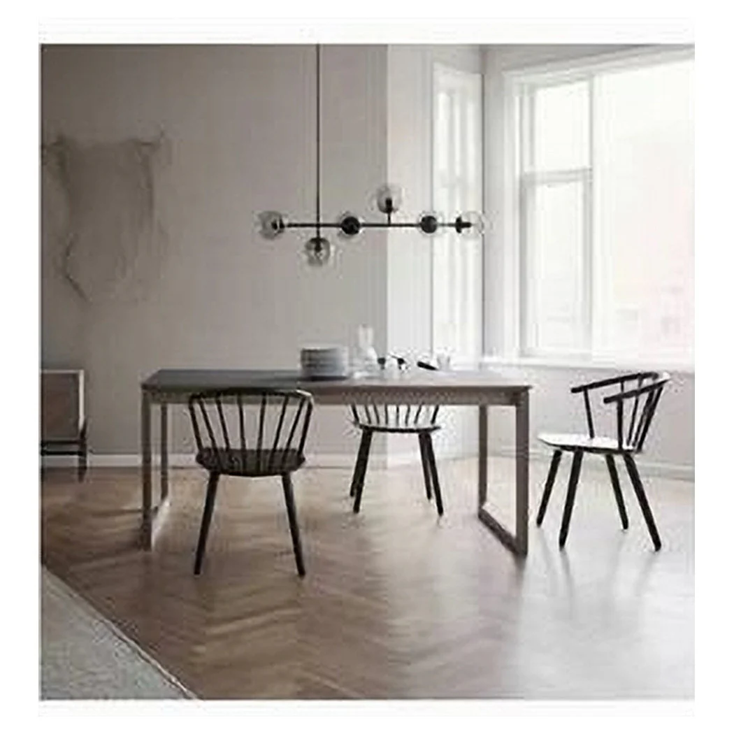 Araña de suspensión 6 bolas E27 Ataque en Lámpara de metal negro de vidrio 71669