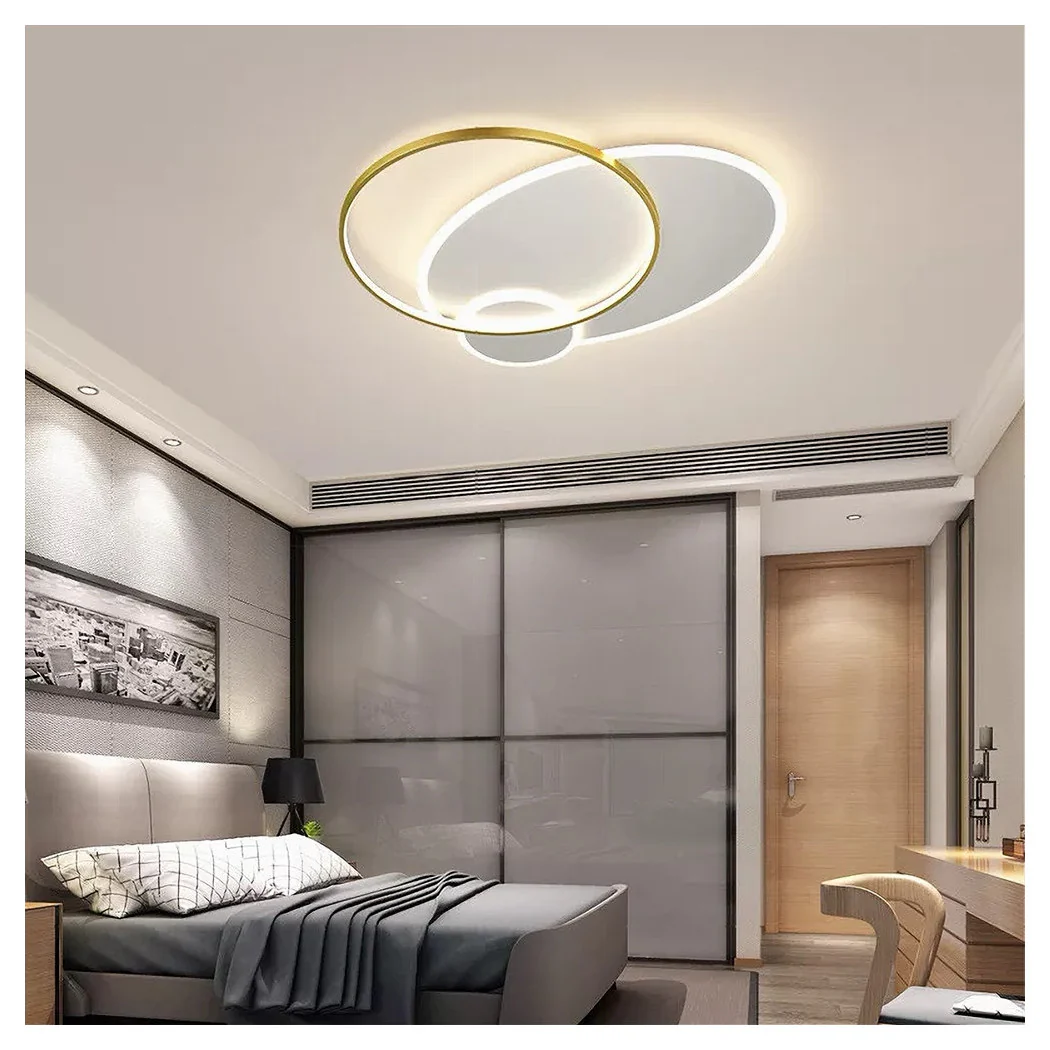 Luz de techo LED 42W Círculo Oro blanco Moderno Techo redondo Luz fría 71561