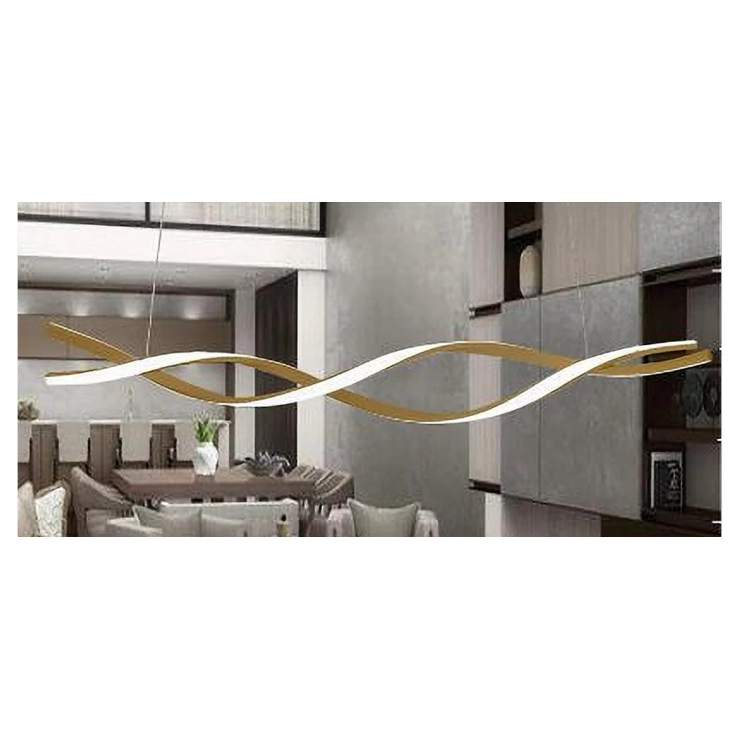 Luz colgante araña 3000K-6500K LED 48W Oro Espiral Horizontal Vortex 01110