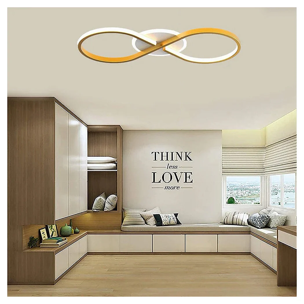 Moderno LED 22W Techo Luz trenzada Forma Infinita Forma Oro Luz Frío 6500k 71323