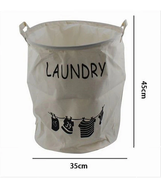 Ropa interior de la puerta de la cesta con manijas Bolsa de telas sucias Baño de la casa 35 x 45cm 10470