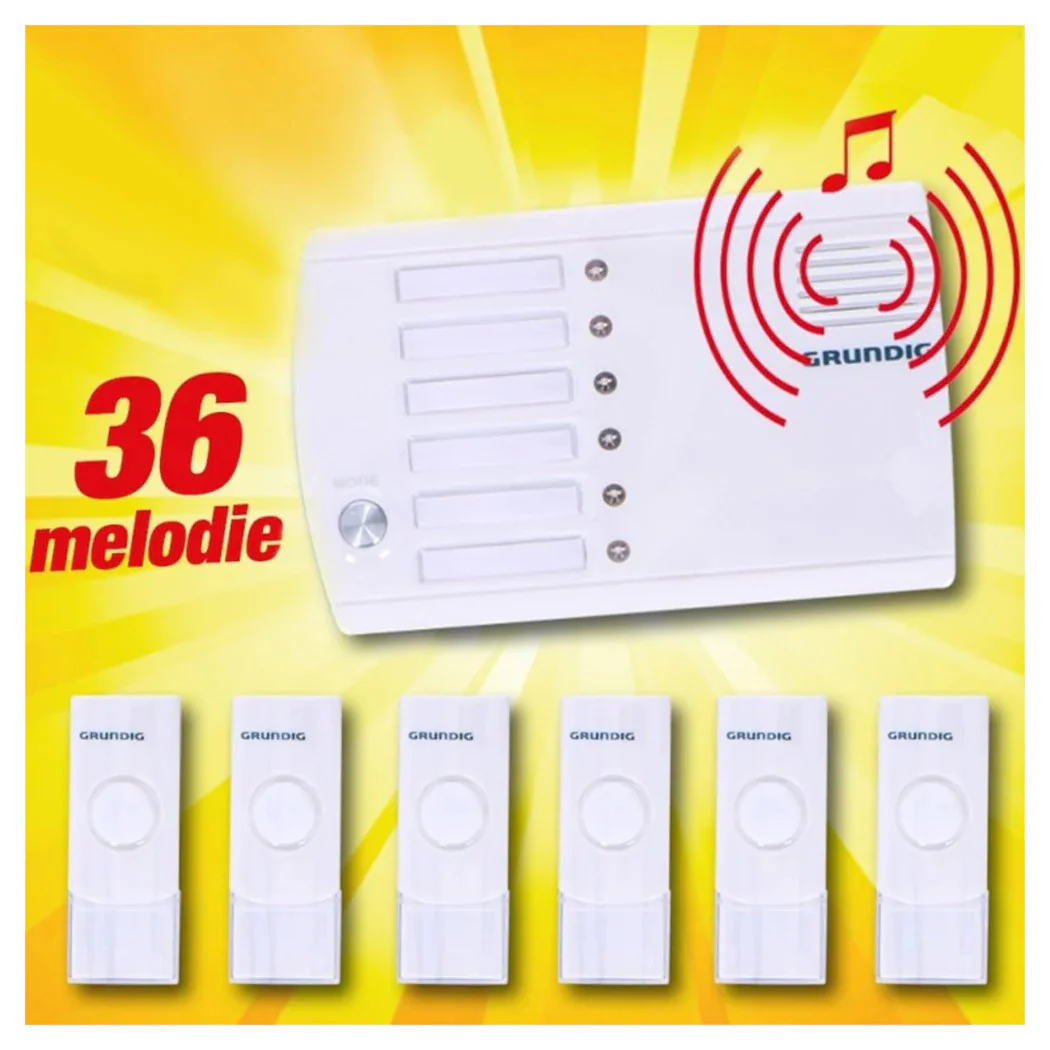 Sistema inalámbrico inalámbrico de campana inalámbrico 6 canal 36 melodías IP44