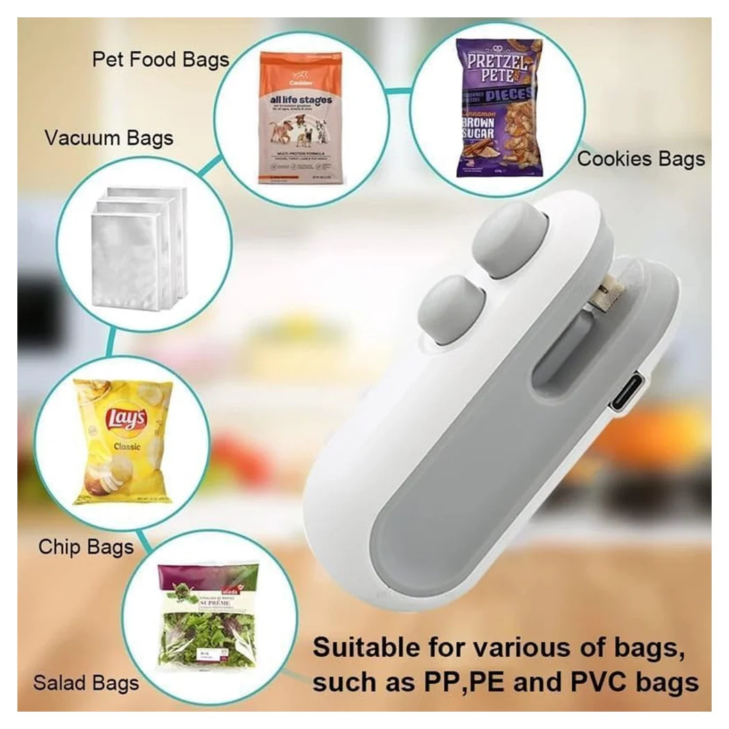 MINI SIGILLANTE 2 EN 1 USB RECARICAL PORTABLE A SIGILLARE SACCHETTI