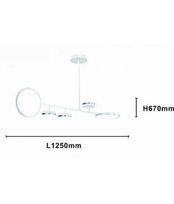 Lámpara de suspensión de 37W LED con 5 círculos Lámpara horizontal Luz blanca Luz natural 71330