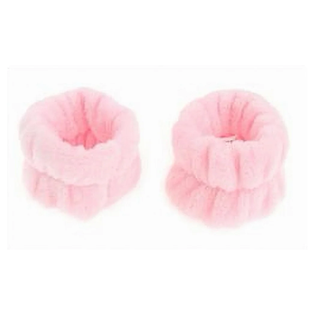 Set 2 PCS Banda de muñeca Puño de limpieza de la cara Diseño de cara Color sólido 4 colores 10753
