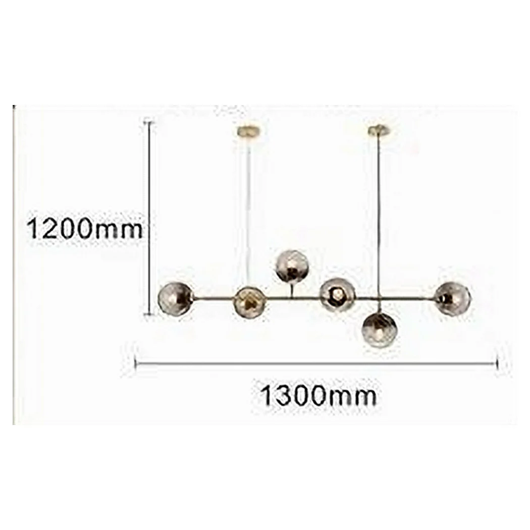 Araña de suspensión 6 Esferas E27 Ataque en lámpara de metal de vidrio Oro 71645