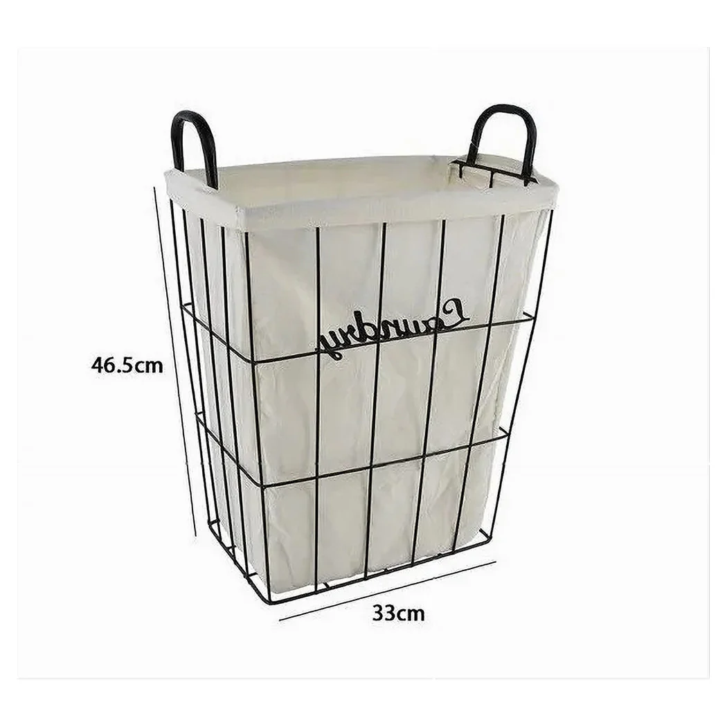 Ropa de tela de recipiente de canasta con estructura de metal Baño 10630