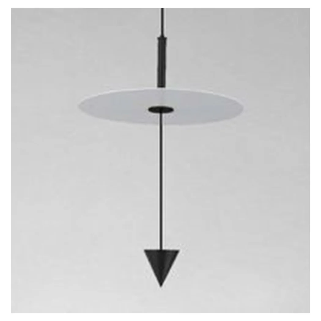 Colgante lámpara de araña 12W LED LED 6500k Disco blanco Ø23cm Cono negro 32009