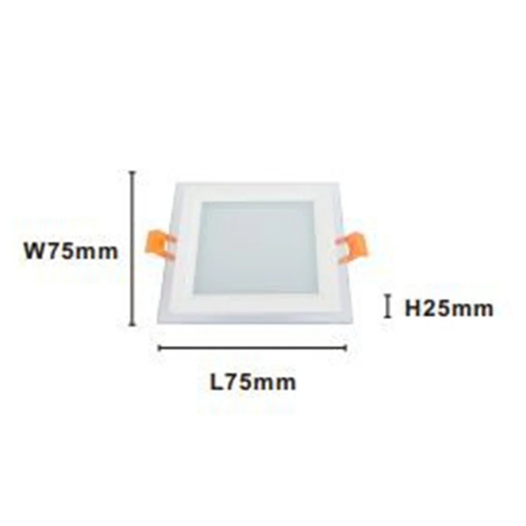 LED PANNEL INCASSO LUCE 3000K-6500K 6W QUADRATO AM-CS-6 CON BORD TRANSPARENT 00663