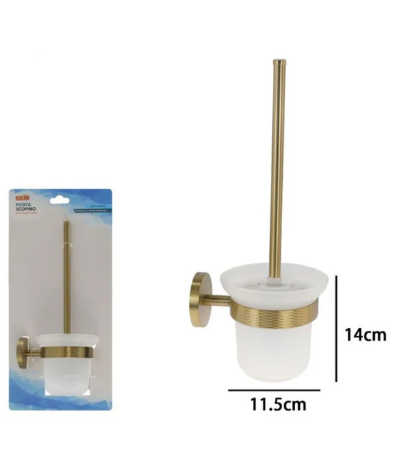 Baño de baño blanco Marco de inodoro Marco étnico diseño de oro con escoba 87793