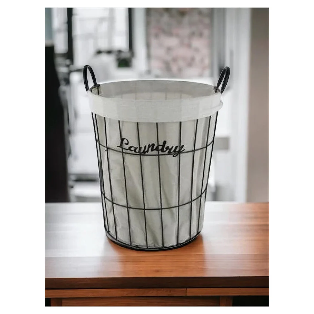 Contenedor de tela de contenedor de soporte de canasta con estructura de baño de metal 10632