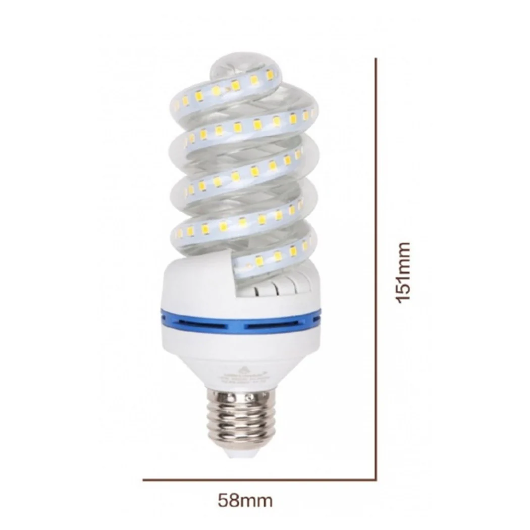 Bombilla LED E27 15W 1425LM TORTIGLIONE VORTEX SPIRAL LUZ NATURAL FRÍO FRÍO