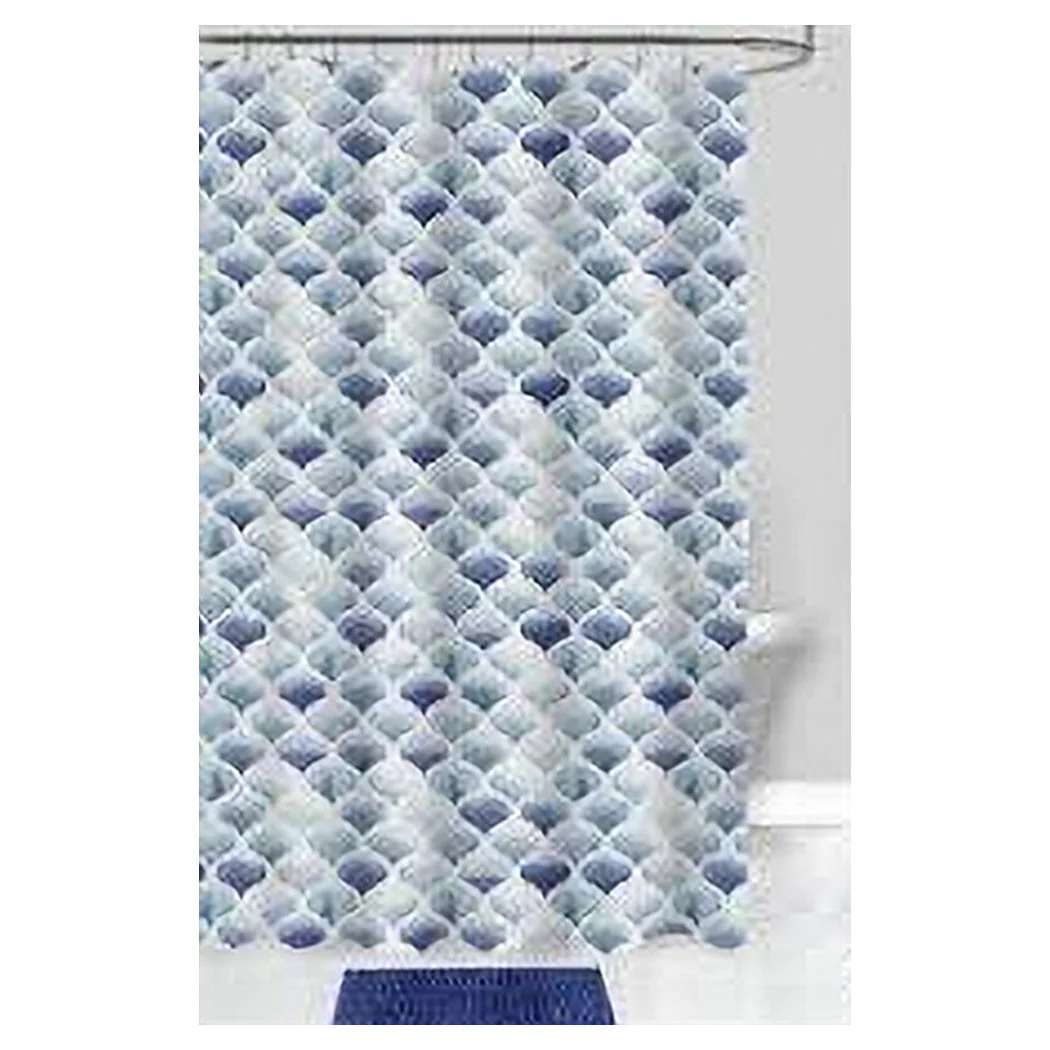 Cortina de ducha Baño patrón marroquí cuadrifoglio 180x200 cm 12 ganchos 87597