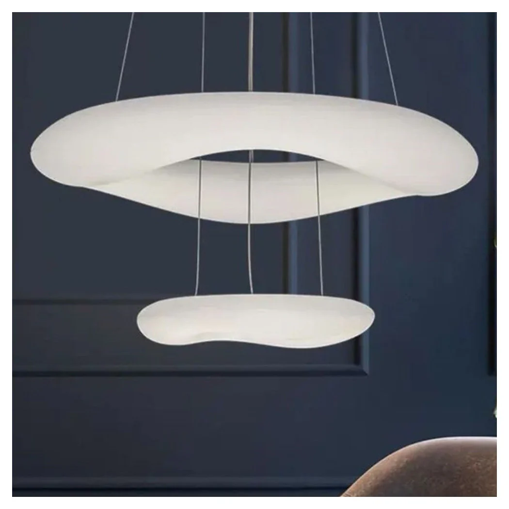 Moderna suspensión araña en forma de anillo de lámpara flotante de doble nube