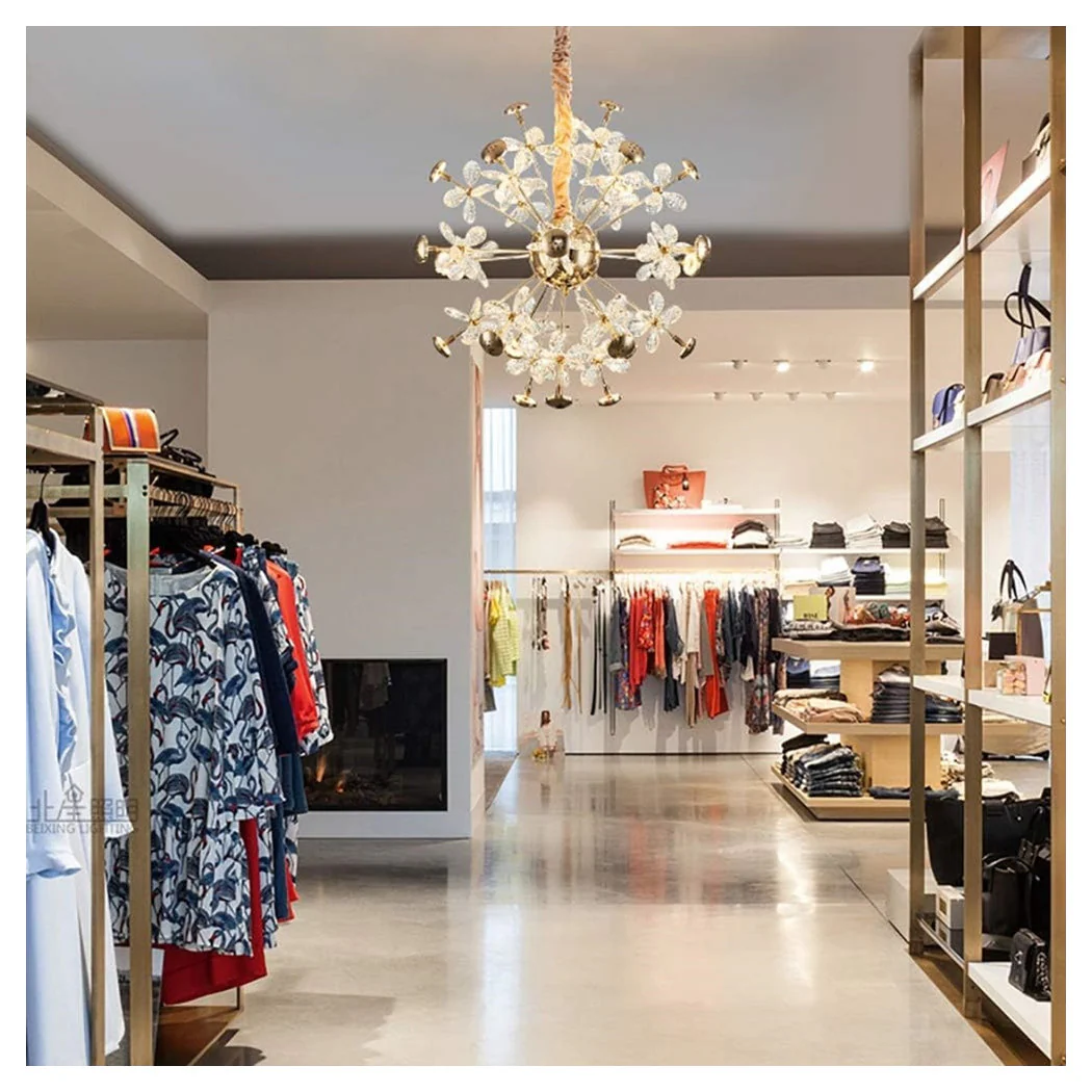 Araña circular creativa con lámpara de iluminación de cristal pétalo 92075