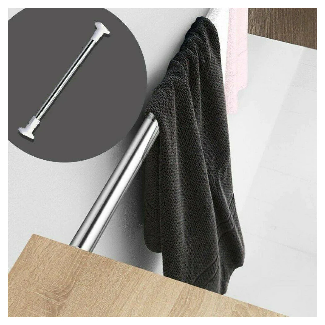 Barra telescópica de cortina de ducha de palillo 70-120cm de aluminio Piernas blancas 59796