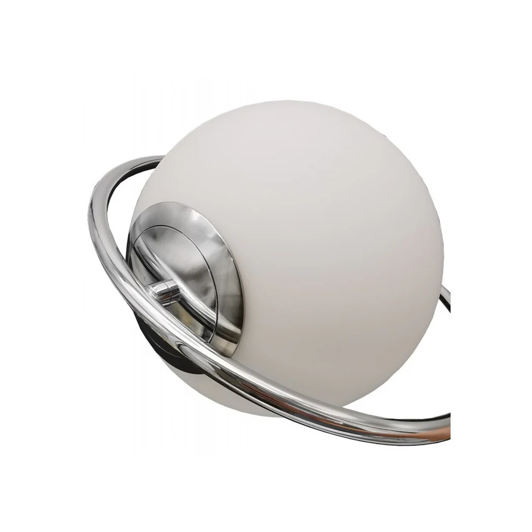 Colgante Chandelier Metal Circle Sphere Blanco Ataque de vidrio E27 Silver 33467