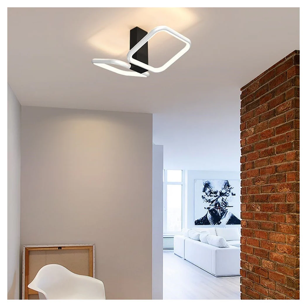 20W LED Techo LED 2 Cuadrados Diseño Blanco Lámpara de techo moderna 50568