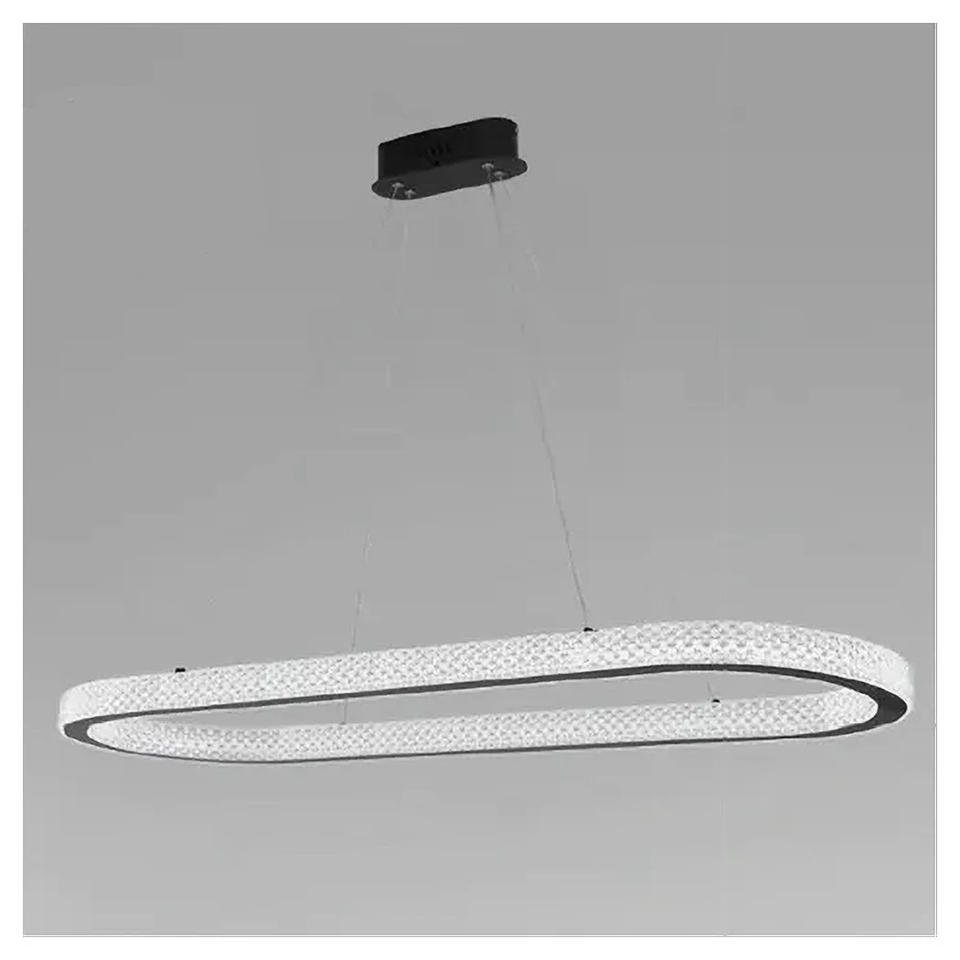 LÁMPARA COLGANTE LED 92W LÁMPARA OVALADA HORIZONTAL CRISTAL NEGRO 31999