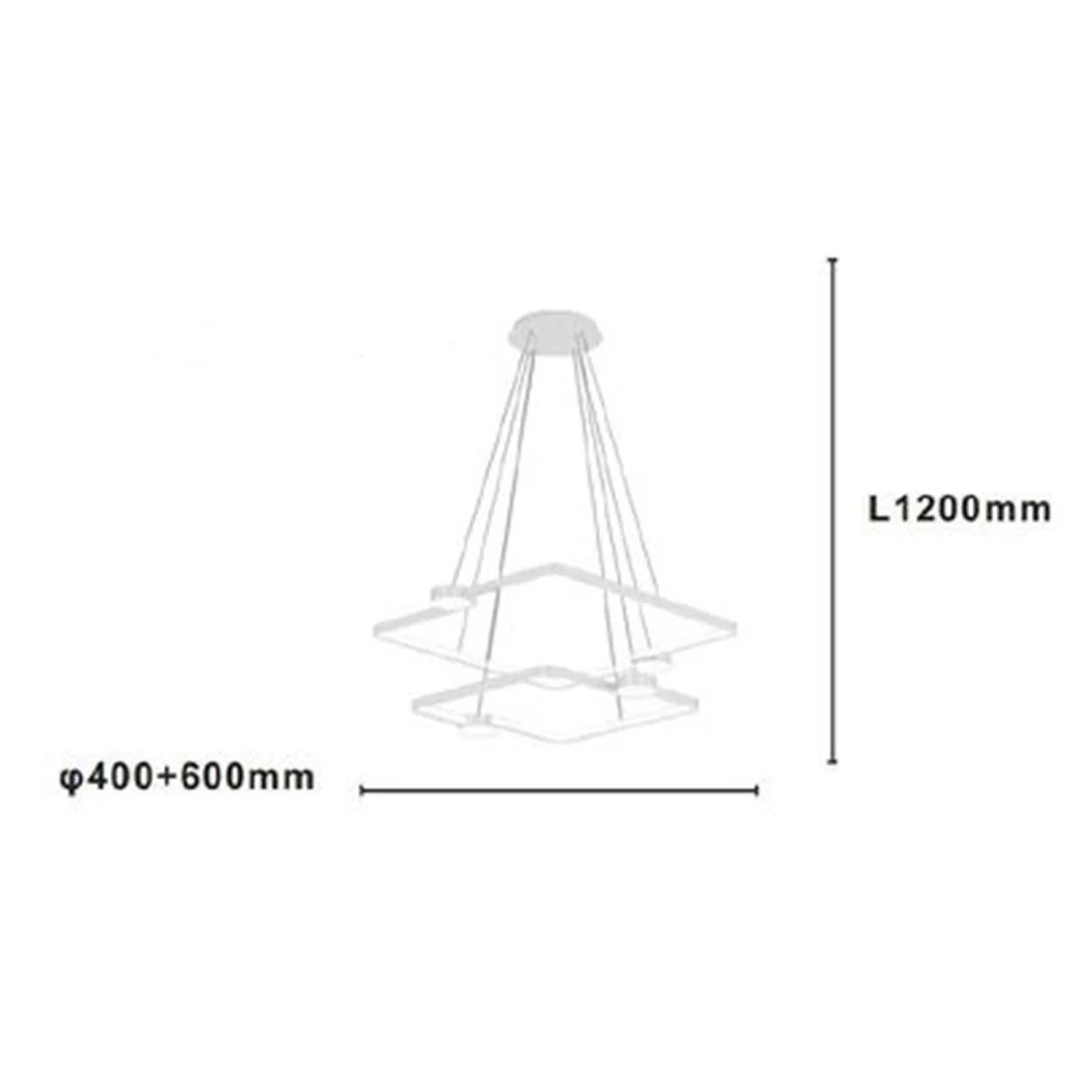 LED 60W 2 QUADRATI CON TELECOMANDO DESIGN MODERN BIANCO 71194