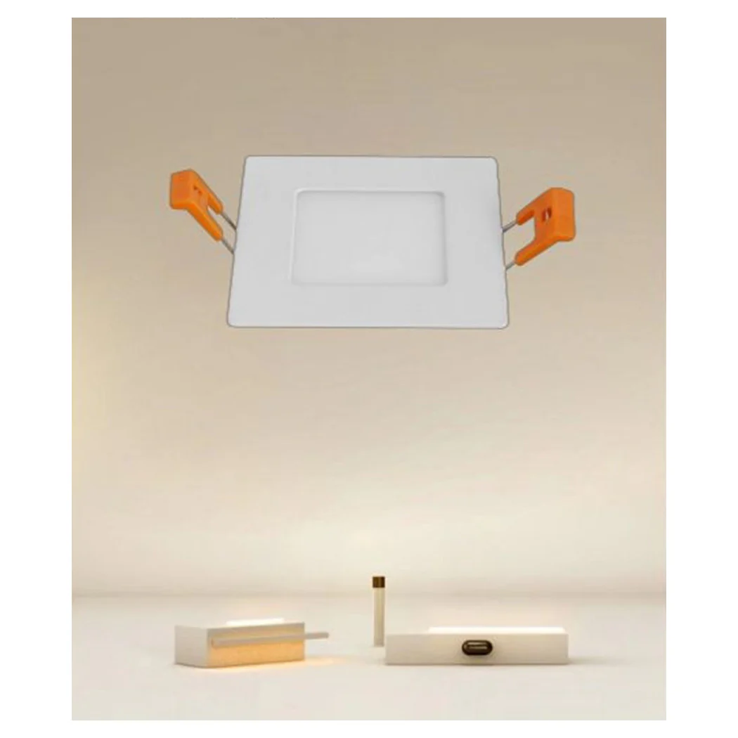 Panel LED 3 vatios de cuadrado blanco 65 mm Light 3000K-6500K IP20 00076