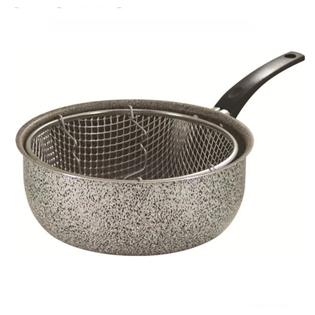 Pote de freidor de aluminio 24 cm Recubrimiento antiadherente con asa 036640m