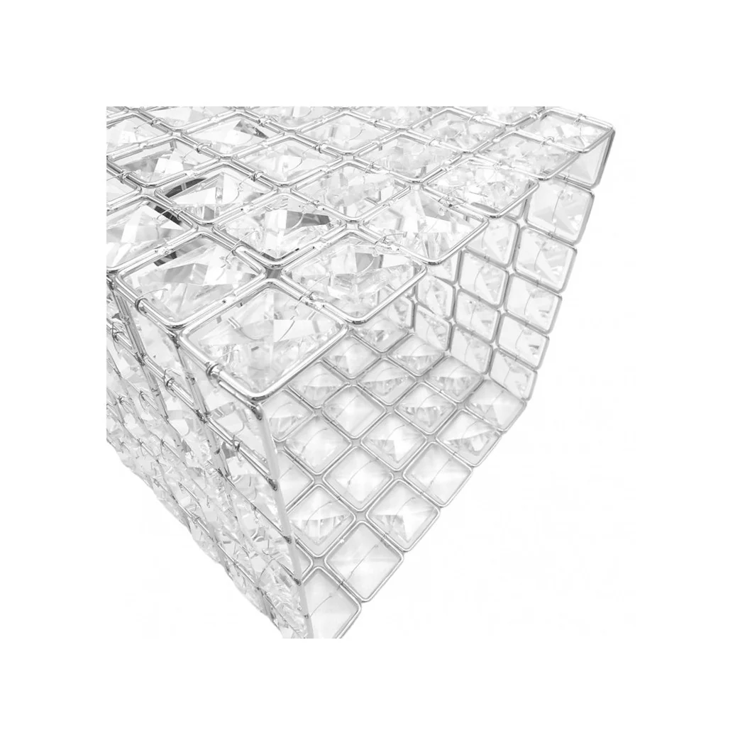 Lámpara de araña de cubo suspendidas con cristales Lámpara de luz E27 SQUILLA PLATA 32323