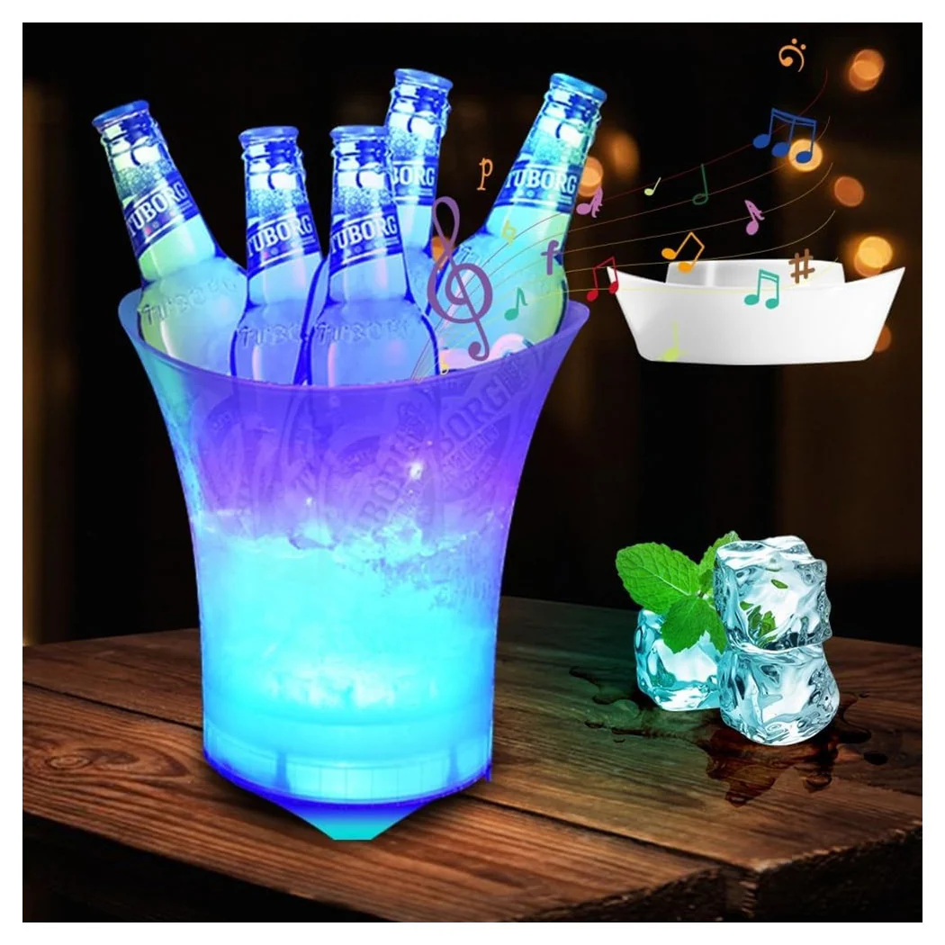 Cubo de hielo de 5LT LED 6 colores para enfriar fiestas a prueba de agua a prueba de agua