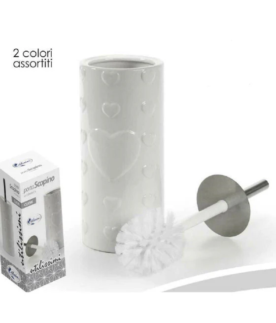 Soporte de cepillo de cuero blanco con aseo de inodoro accesorio de baño elegante 87789