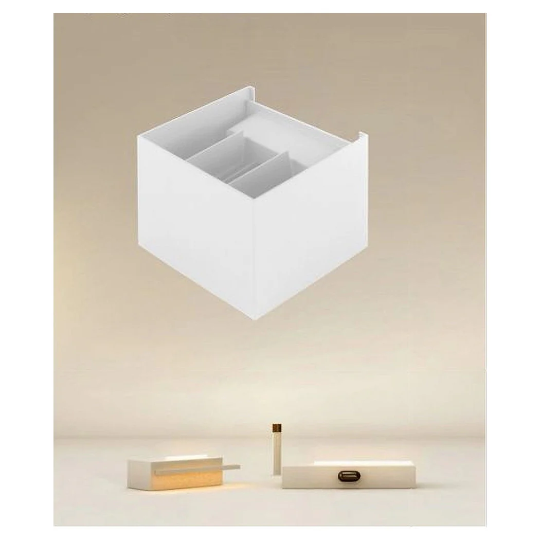 Applique LED en Cube 12 vatios Lámpara de pared cuadrada blanca IP20 00748