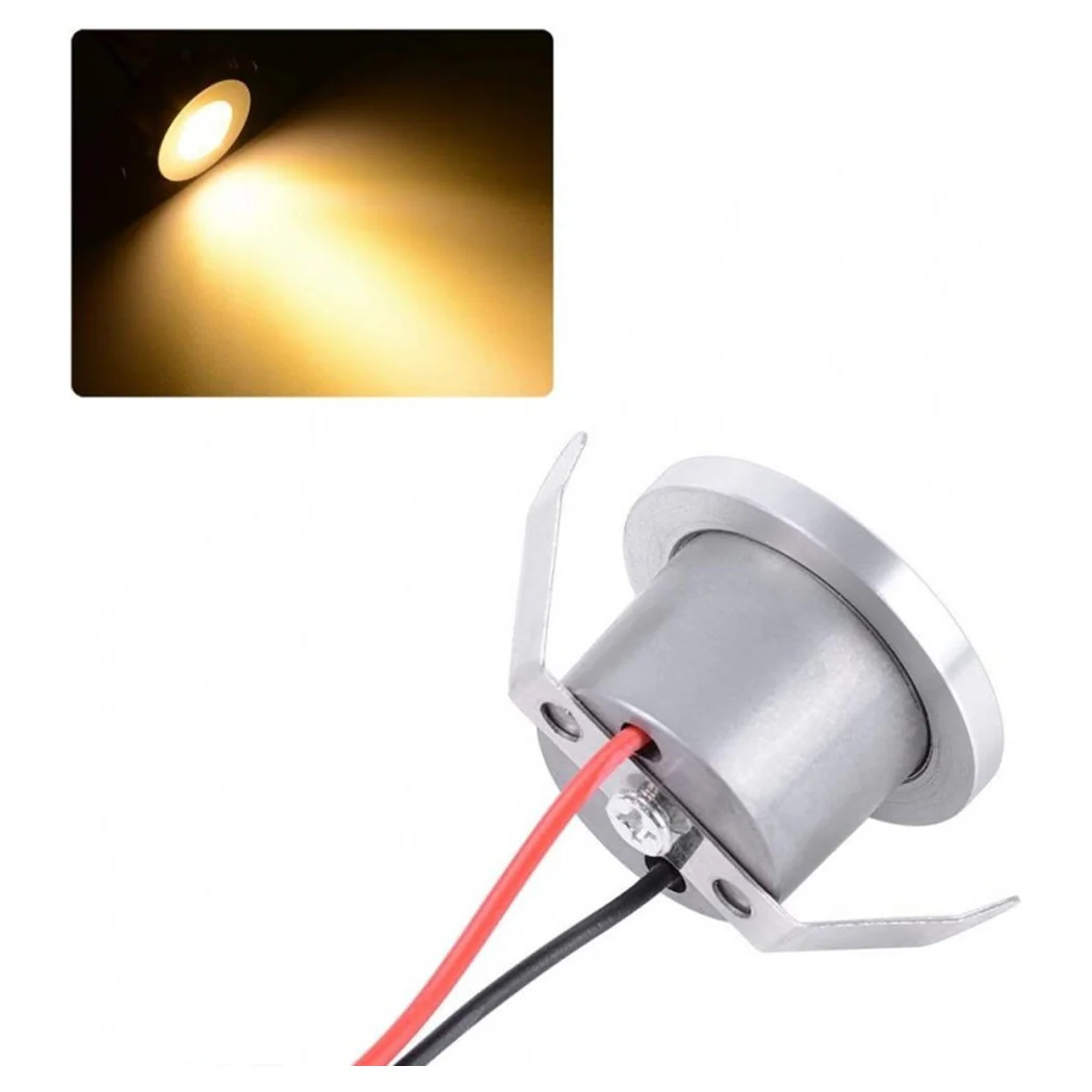 Spotlight 1W LED Techo empotrado IP20 Silver Mini Spot Light Light Marcadores 00267