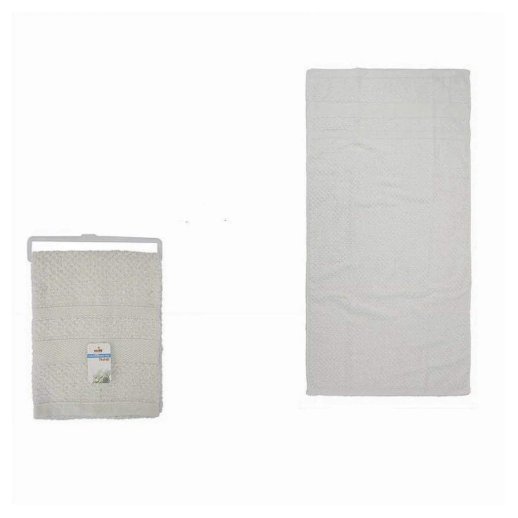 Toalla de baño Tela de algodón suave 70 x 140cm 410g Color blanco 79486