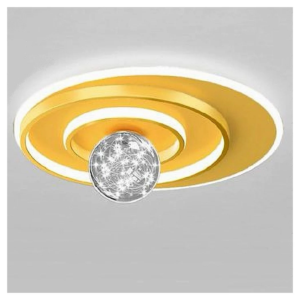 Luz de techo LED 48W Círculo Espiral Esfera de oro Redondo Lámpara de araña Frío 70784