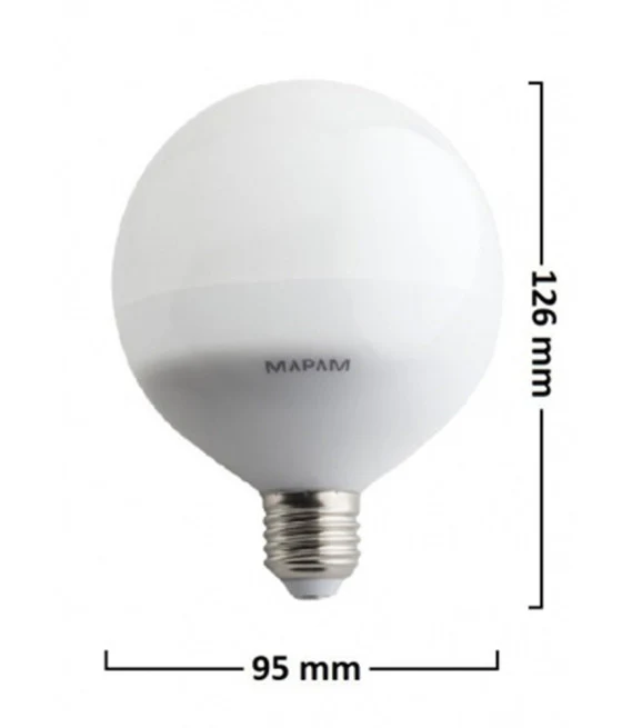 Bombilla LED E27 Globe G95 12W Luz natural grande 4500k Consumo de bajo consumo 00371