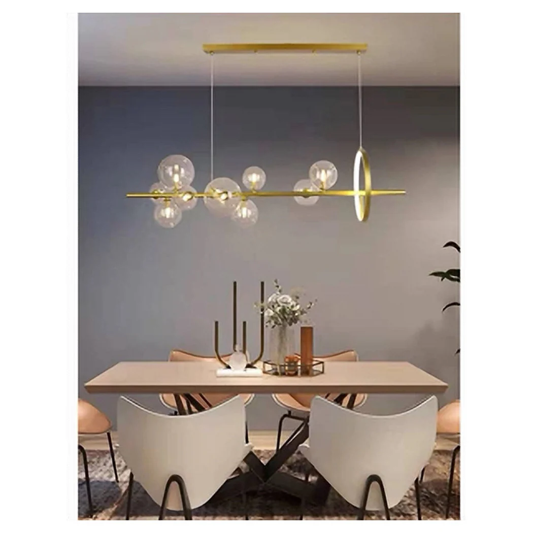 Moderna suspensión araña oro 7 bolas g9 burbujas de vidrio con círculo 71683