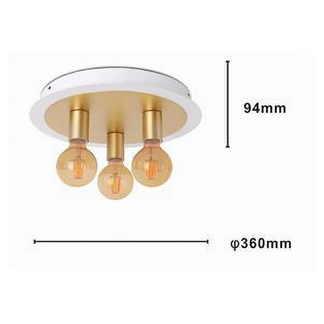 Luz de techo de techo de metal de oro blanco con 3 luces Lámpara Ataque E27 32668